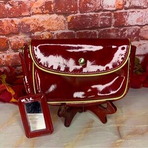 Vintage Elizabeth Arden Red and Gold PVC Cosmetic Bag